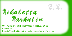 nikoletta markulin business card